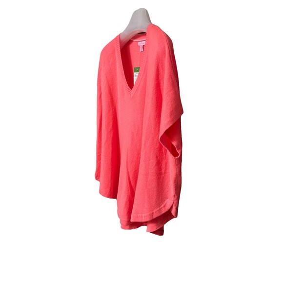 NWT Lilly Pulitzer New Size L/XL Zoe Cashmere Sweater Poncho Pink Sun Ray $198 - Picture 8 of 8